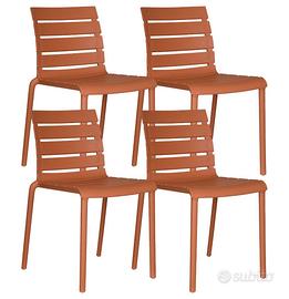 4 Sedie Cucina Giardino Polipropilene