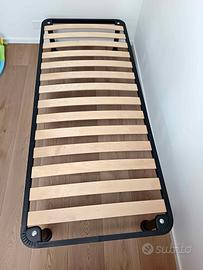 Rete singola 80x190 a doghe strette con piedini