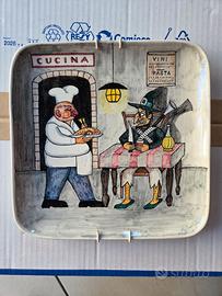 Piatto Ceramica Vintage 1970 Sandro Milani