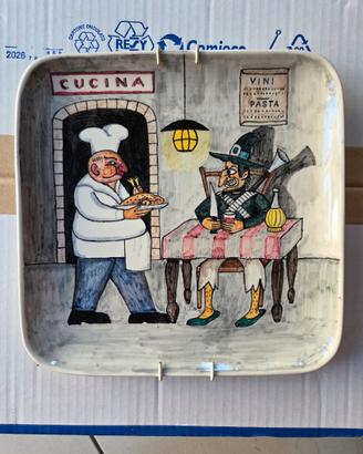 Piatto Ceramica Vintage 1970 Sandro Milani