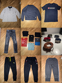 Lotto felpe, magliette, pantaloni, cinture
