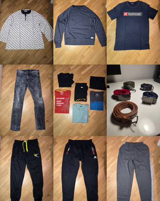 Lotto felpe, magliette, pantaloni, cinture