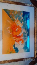 QUADRO DALORE AUTORE ALIGI SASSU : CAVALLI DI LUCE