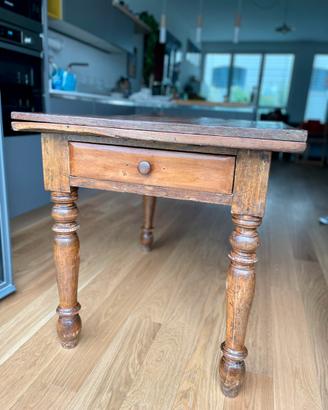 Tavolo vintage rustico legno massello allungabile