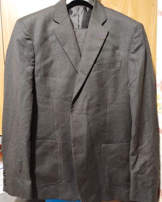 Completo elegante uomo, taglia 54, nero, 100% lana