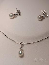 parure oro bianco 18kt 