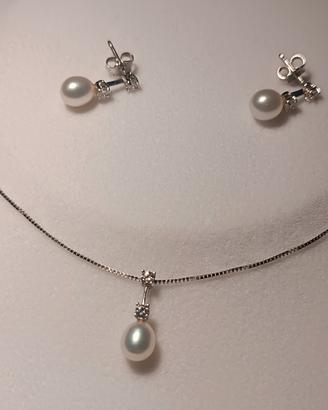 parure oro bianco 18kt 