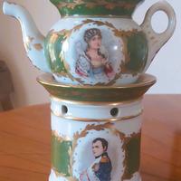 Teiera Scaldateiera con ritratti Napoleone