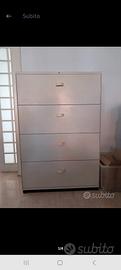 Cassettiera/organizer per ufficio a 4 ripiani
