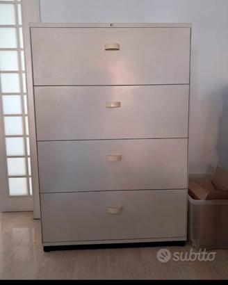 Cassettiera/organizer per ufficio a 4 ripiani