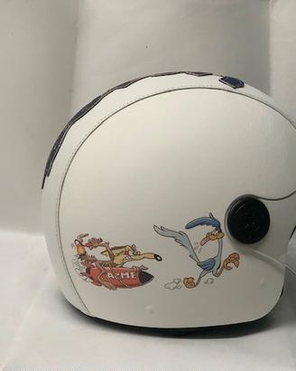 casco rivestito ecopelle willy coyote road runner 