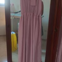 abito lungo da cerimonia rosa taglia S