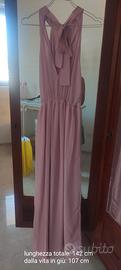 abito lungo da cerimonia rosa taglia S