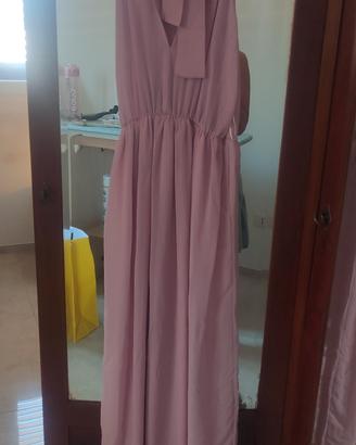 abito lungo da cerimonia rosa taglia S