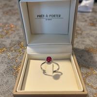 Anello Bibigi Pret-À-Porter Oro Bianco Con Rubino