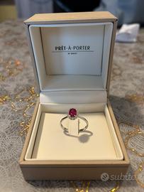 Anello Bibigi Pret-À-Porter Oro Bianco Con Rubino