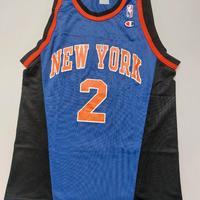 Canotta Basket Maglia Johnson Blue New York  98/99