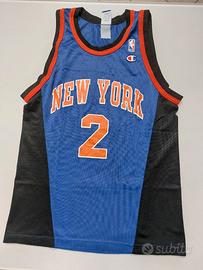 Canotta Basket Maglia Johnson Blue New York  98/99