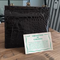 borsetta vintage in pelle di coccodrillo 
