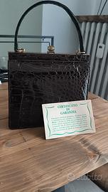 borsetta vintage in pelle di coccodrillo 