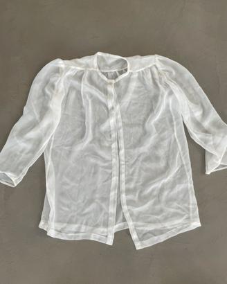 Cardigan in velo bianco trasparente