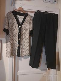 2pz abbinab:1 camicia in raso+1 pantal. tg48(€4/€5