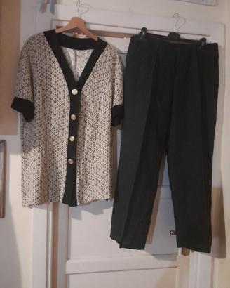 2pz abbinab:1 camicia in raso+1 pantal. tg48(€4/€5