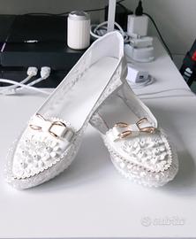 scarpe da cerimonia bianche con brillantini