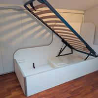 letto singolo artigianale con contenitore