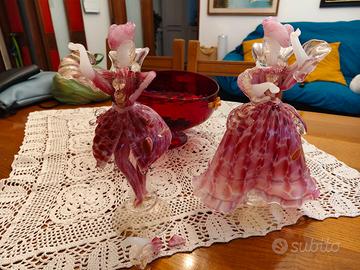 vetro murano Goldoniani, dama cavaliere ballerini 