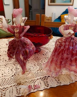 vetro murano Goldoniani, dama cavaliere ballerini 