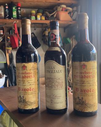 3 bottiglie vino  pregiato barolo- chianti