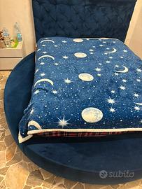 LETTO TONDO BLU NOTTE DI VELLUTO/ trasloco