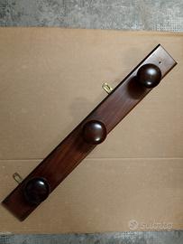 Appendiabiti da parete in legno 3 posti