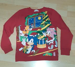 Sonic felpa pile bambino  8/10 anni nuova