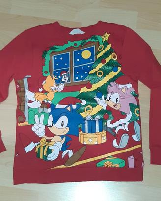 Sonic felpa pile bambino  8/10 anni nuova