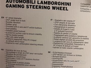 Volante Lamborghini per PC e PS4 nuovo - Console e Videogiochi In vendita a  Padova