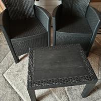 Set da giardino effetto rattan