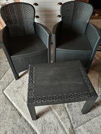 Set da giardino effetto rattan