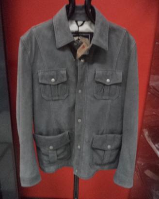 Giacca belstaff in pelle nabuk