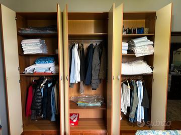 Armadio 6 ante bianco e legno+ Camera completa