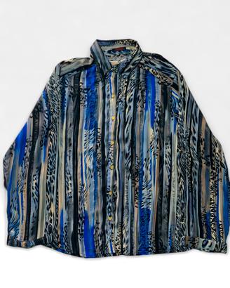 Camicia Vintage Unisex Oversize Seta Taglia L