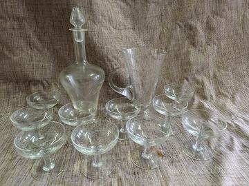 servizio in vetro soffiato anni '50