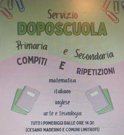 Servizio doposcuola primaria e secondaria 