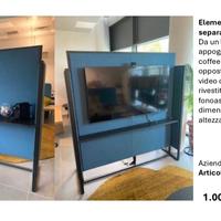 Elemento polifunzionale di separazione spazi opera