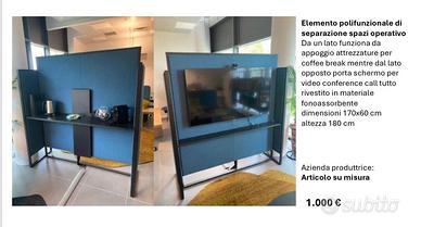 Elemento polifunzionale di separazione spazi opera