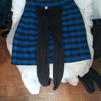 gonna blu e nera in maglia 