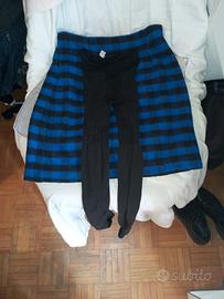 gonna blu e nera in maglia 