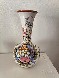 Vaso Ceramica Decorato A Mano Bassano Nove Carpie'