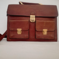 Cartella vintage in vero cuoio